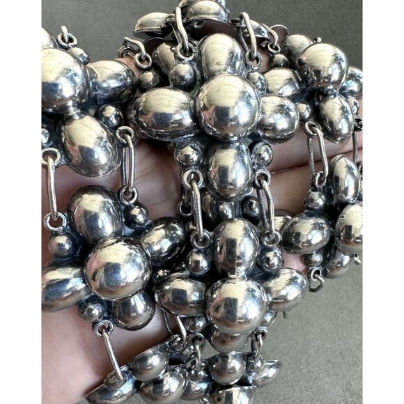 Custom PAT AREIAS Artisan STERLING Silver Adjustable LINK BELT Solid Silver 34\